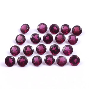 Rhodolite Garnet Round Cut Faceted- Natural Pink Rhodolite Garnet- Calibrated Size Loose Gemstone- Pink Garnet- Jewelry Making- Gift for her