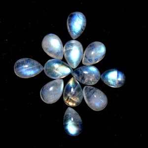 7x5mm Pear Rainbow Moonstone-Moonstone Cabochon- Moonstone- Blue Fire Moonstone- Moonstone Gemstone- Pear Moonstone- June Birthstone