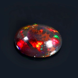 9x12mm Oval Black Opal Cabochon- Opal Cabochon- Black Opal- Opal Gemstone-Multi Fire Opal-Rainbow Fire Opal- Ring Opal-Loose Black Opal
