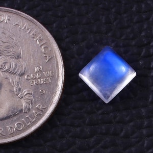 7x7mm Moonstone- Rainbow Moonstone- Squra Shape Moonstone- Malibrated Moonstone- Flatback Cabochon- Natural Gemstone- Blue Fire Moonstone