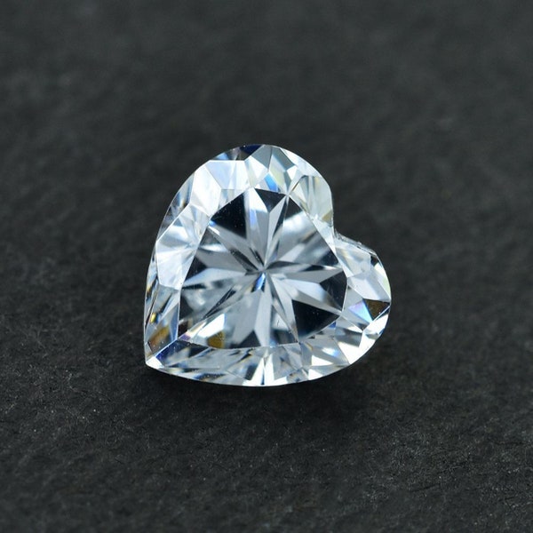 Sparkling White Zircon Natural Faceted Heart Shape Loose Gemstones in 1 mm to 10 mm for Jewelry Making, Cubic Zircon, CZ Heart shape