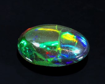15x8mm Oval Black Opal Cabochon – Multi Fire Gemstone