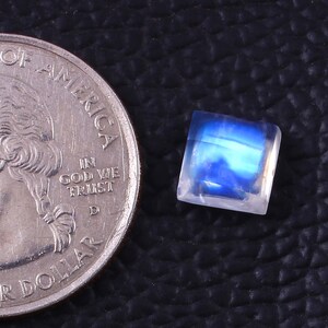 8x8mm Moonstone- Rainbow Moonstone- Squra Shape Moonstone- Malibrated Moonstone- Flatback Cabochon- Natural Gemstone- Blue Fire Moonstone