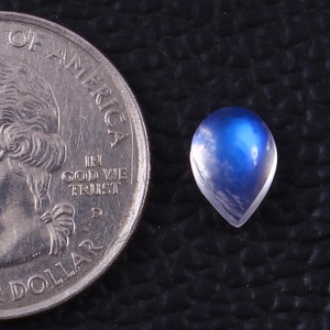 6.5x9mm Moonstone- Rainbow Moonstone- Pear  Shape Moonstone- Malibrated Moonstone- Flatback Cabochon- Natural Gemstone- Blue Fire Moonstone