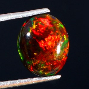 9x11mm Oval Black Opal Cabochon- Opal Cabochon- Black Opal- Opal Gemstone-Multi Fire Opal-Rainbow Fire Opal- Ring Opal-Loose Black Opal