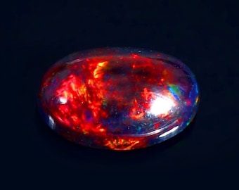 8x10mm Oval Black Opal Cabochon- Opal Cabochon- Black Opal- Opal Gemstone-Multi Fire Opal-Rainbow Fire Opal- Ring Opal-Loose Black Opal