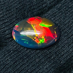 8x10mm Oval Black Opal Cabochon- Opal Cabochon- Black Opal- Opal Gemstone-Multi Fire Opal-Rainbow Fire Opal- Ring Opal-Loose Black Opal