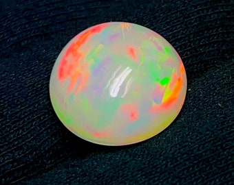 Cabochão redondo de opala etíope de 8 mm, pedra preciosa solta (3 quilates)