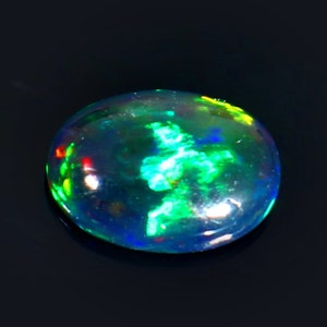 7x9mm Oval Black Opal Cabochon- Opal Cabochon- Black Opal- Opal Gemstone-Multi Fire Opal-Rainbow Fire Opal- Ring Opal-Loose Black Opal