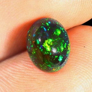 7x9mm Oval Black Opal Cabochon- Opal Cabochon- Black Opal- Opal Gemstone-Multi Fire Opal-Rainbow Fire Opal- Ring Opal-Loose Black Opal