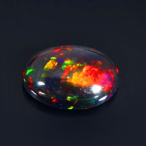 8x11mm Oval Black Opal Cabochon- Opal Cabochon- Black Opal- Opal Gemstone-Multi Fire Opal-Rainbow Fire Opal- Ring Opal-Loose Black Opal