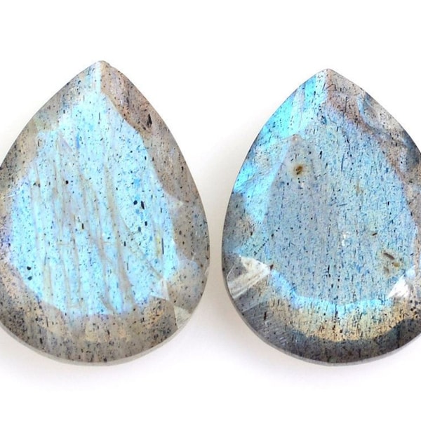 Labradorite, pear shape, blue labradorite, Flat facet cabochons, calibrated pear shape gemstones, facet labradorite, pear labradorite facet