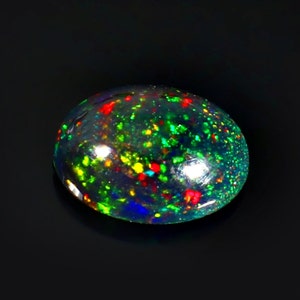 7x9mm Oval Black Opal Cabochon- Opal Cabochon- Black Opal- Opal Gemstone-Multi Fire Opal-Rainbow Fire Opal- Ring Opal-Loose Black Opal