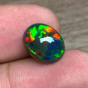 9x11mm Opal -Natural Black Ethiopian Fire opal- Black Opal - Welo fire opal - October birthstone - Opal Stone-Opal Cabochon -Loose Opal