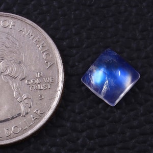 8x8mm Moonstone- Rainbow Moonstone- Squra Shape Moonstone- Malibrated Moonstone- Flatback Cabochon- Natural Gemstone- Blue Fire Moonstone