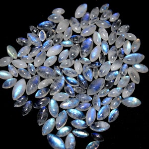 5x10mm 10pcs Rainbow Moonstone- Moonstone Marquise- Natural Moonstone- Marquise Moonstone- Marquise Cabochon- Marquise- Moonstone Cabochon