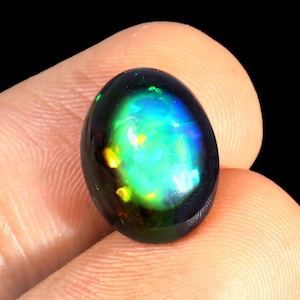11x15mm Oval Black Opal Cabochon- Opal Cabochon- Black Opal- Opal Gemstone-Multi Fire Opal-Rainbow Fire Opal- Ring Opal-Loose Black Opal