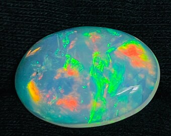 Multi Fire Ethiopian Opal Oval Cabochon, 8x10mm Gemstone