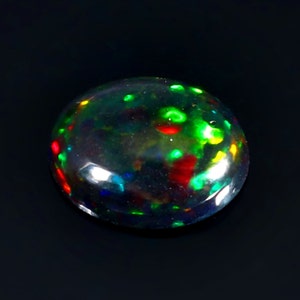 9x11mm Oval Black Opal Cabochon- Opal Cabochon- Black Opal- Opal Gemstone-Multi Fire Opal-Rainbow Fire Opal- Ring Opal-Loose Black Opal