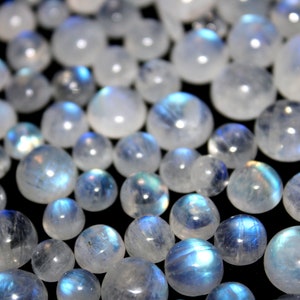 5mm 10pcs Rainbow Moonstone- Moonstone Round Cabs- Blue Moonstone- Moonstone Loose- Round Moonstone- Gemstone Cabochon- Jewelry making- Gift