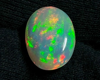 Cabujón de ópalo etíope natural de 6 x 8 mm – Ópalo de fuego Welo, piedra natal de octubre