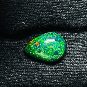 13x9mm Pear Black Opal Cabochon- Opal Cabochon- Black Opal- Opal Gemstone-Multi Fire Opal-Rainbow Fire Opal- Ring Opal-Loose Black Opal