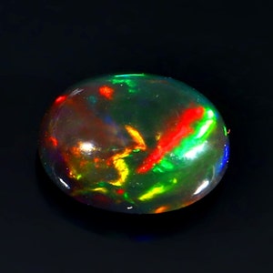 7x9mm Oval Black Opal Cabochon- Opal Cabochon- Black Opal- Opal Gemstone-Multi Fire Opal-Rainbow Fire Opal- Ring Opal-Loose Black Opal