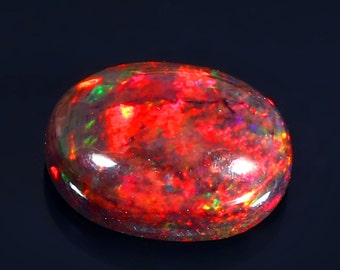 8x10mm Oval Black Opal Cabochon- Opal Cabochon- Black Opal- Opal Gemstone-Multi Fire Opal-Rainbow Fire Opal- Ring Opal-Loose Black Opal