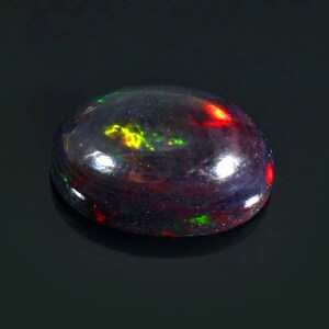 7x11mm Oval Black Opal Cabochon- Opal Cabochon- Black Opal- Opal Gemstone-Multi Fire Opal-Rainbow Fire Opal- Ring Opal-Loose Black Opal