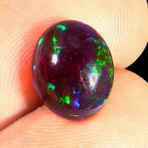 9x11mm Oval Black Opal Cabochon- Opal Cabochon- Black Opal- Opal Gemstone-Multi Fire Opal-Rainbow Fire Opal- Ring Opal-Loose Black Opal