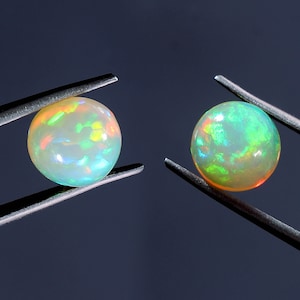 9MM Natural Ethiopian Opal Cabochon - Welo Fire Opal Gemstone - Opal Cabochon - Loose Gemstone Cabochon - Opal Round Shape Cabochon Stone
