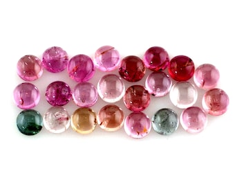 Multi Tourmaline Round Cabochons – Natural Loose Gemstones