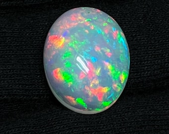 Cabujón de ópalo etíope natural de 7 x 9 mm – Ópalo de fuego Welo, piedra natal de octubre