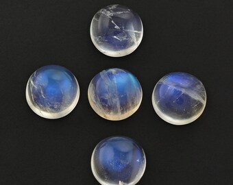 7mm 10pcs Rainbow Moonstone- Moonstone Round Cabs- Blue Moonstone- Moonstone Loose- Round Moonstone- Gemstone Cabochon- Jewelry making- Gift