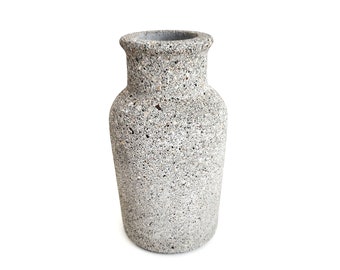 Sandstone Budvase, Milk jug shape vase, Concrete, cement, water tight vase, sealed bud vase, Unique bud vase