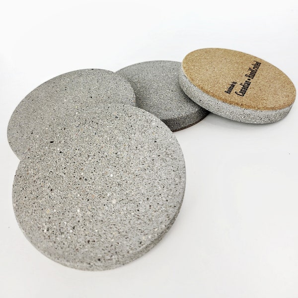 Grey Sandstone, cement, drink coaster (4 or 2) set