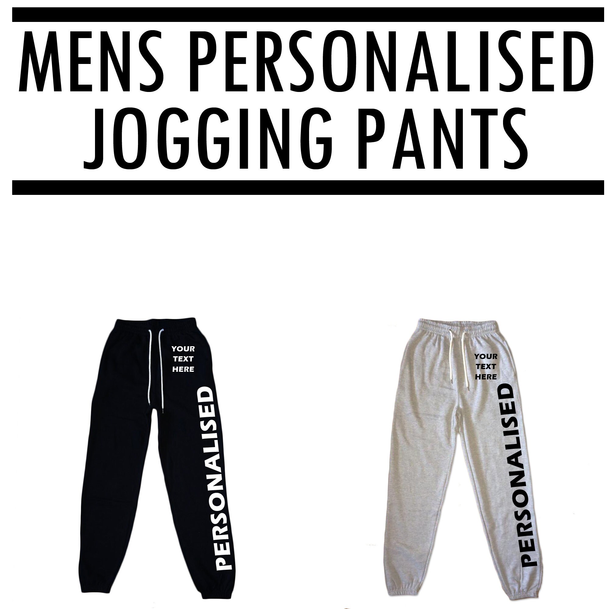 Personalised Jogging Pants Mens Unisex Add Logo Add | Etsy
