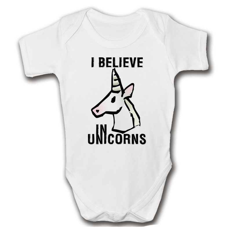 Believe in Magic cute Baby Grow Suit Vest gift present unicorn unicorns z1 Believe in Magic cute Baby Grow Suit Vest gift present unicorn unicorns z1