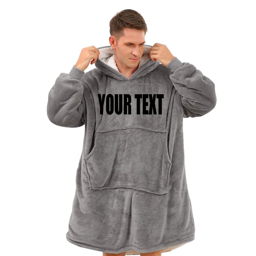 Personalised OVERSIZED BLANKET HOODIE Adults Fleece Lounge Etsy