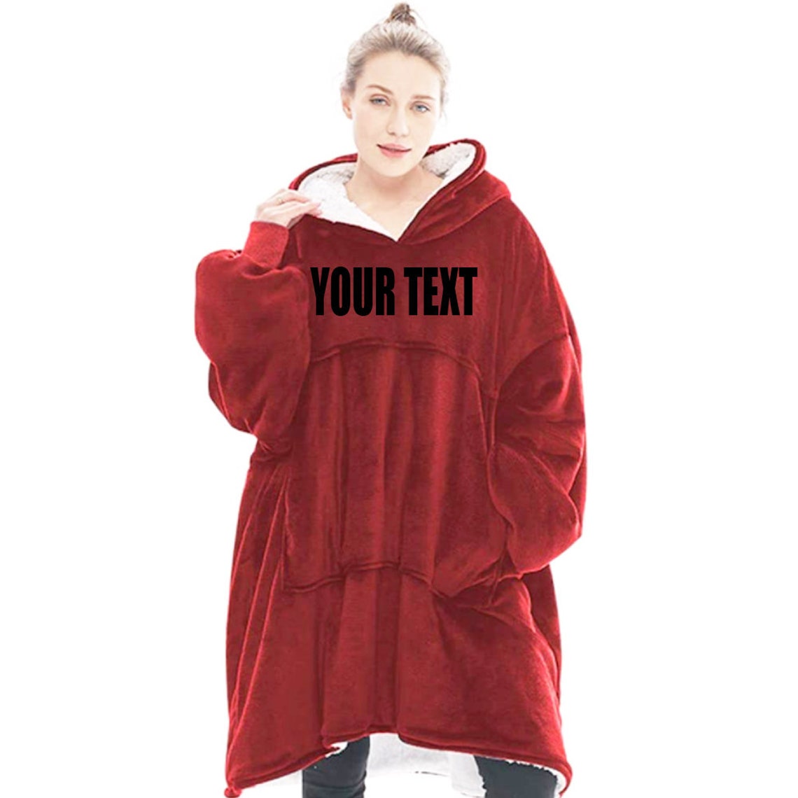 Personalised OVERSIZED BLANKET HOODIE Adults Fleece Lounge Etsy