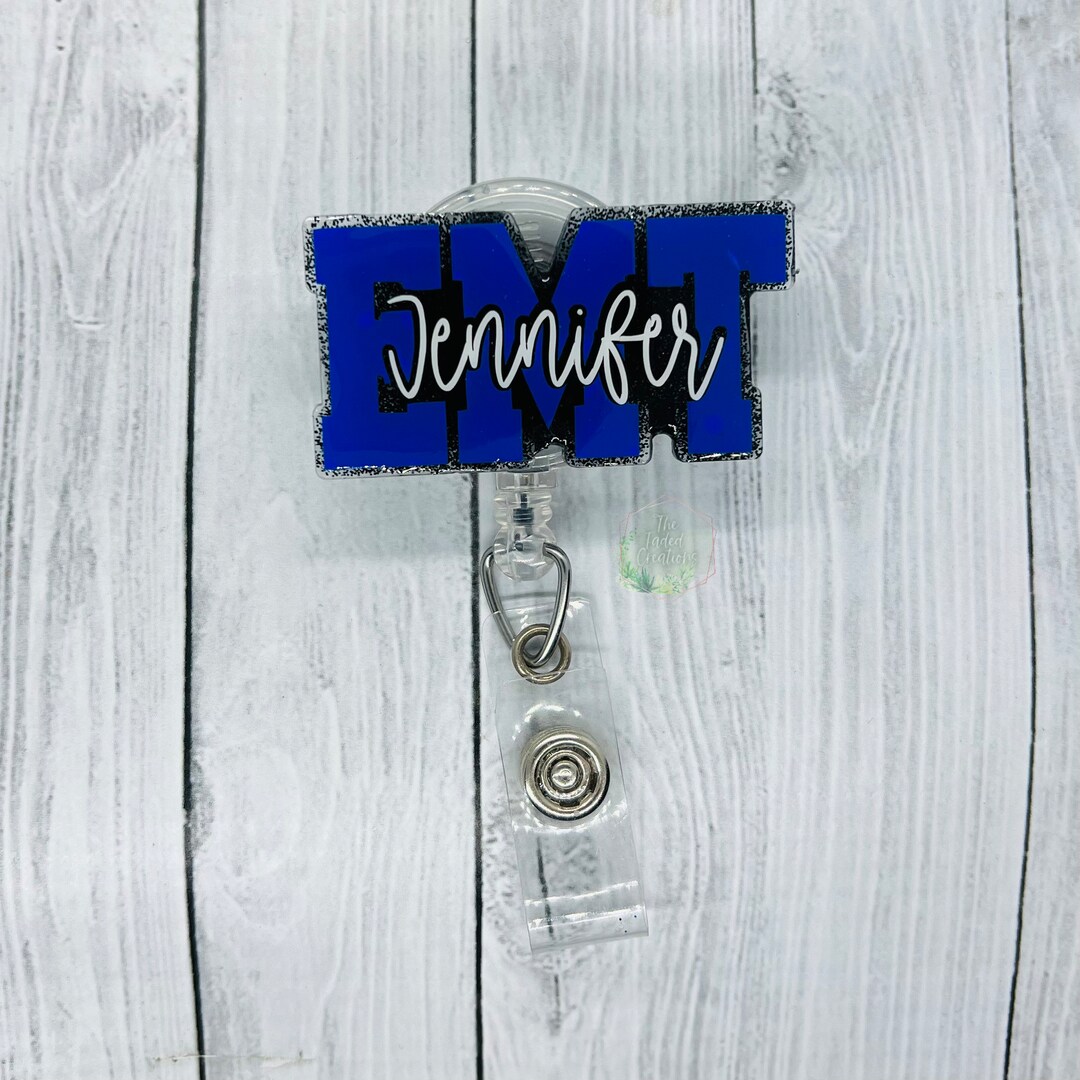 EMT EMS Nurse Tag Medical Tag Glitter Badge Reel ED Nurse Trauma