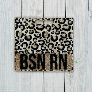 Champagne Leopard| Glitter Glam Badge Buddy| Holiday Badge Buddy| Nurse Gifts| Medical Office| Custom Holder| Badge Buddy| ID Tag| Hospital