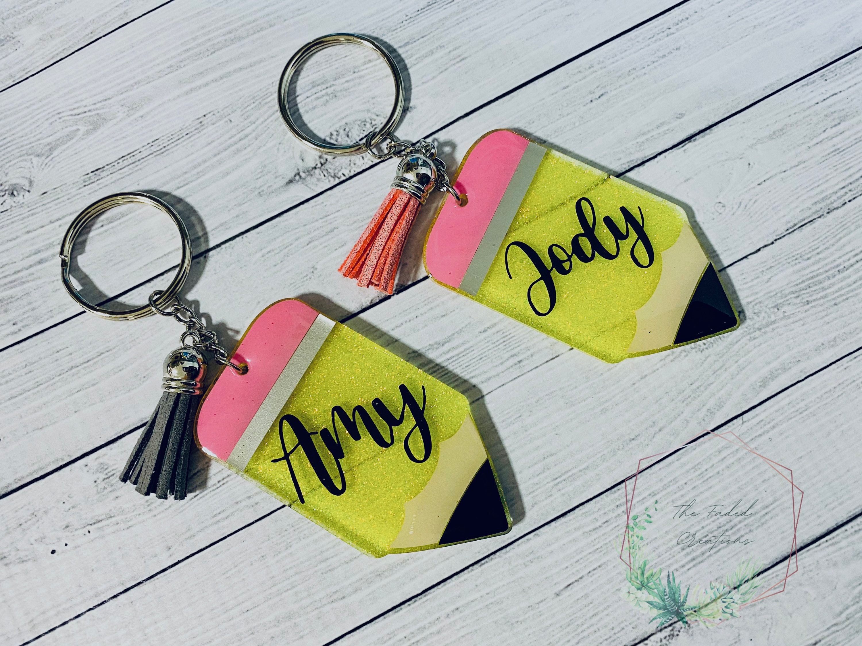 Pencil keychain Etsy