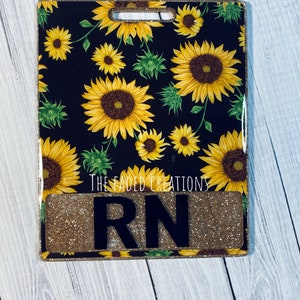 Sunflower | Badge Buddy | Funny Badge Buddy | Holiday Badge Buddy | Nurse Gifts | Medical Office - Custom ID Holder - Badge Buddy