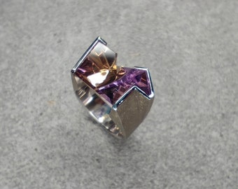 White gold ring with ametrine