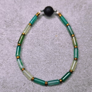 Unique bracelet with agate and hematite