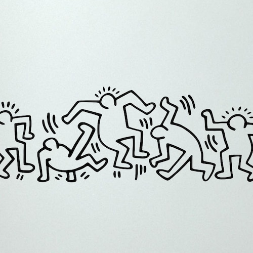 Keith Haring Wall Decal Vinyl Sticker Keith Haring Wall Decor Etsy