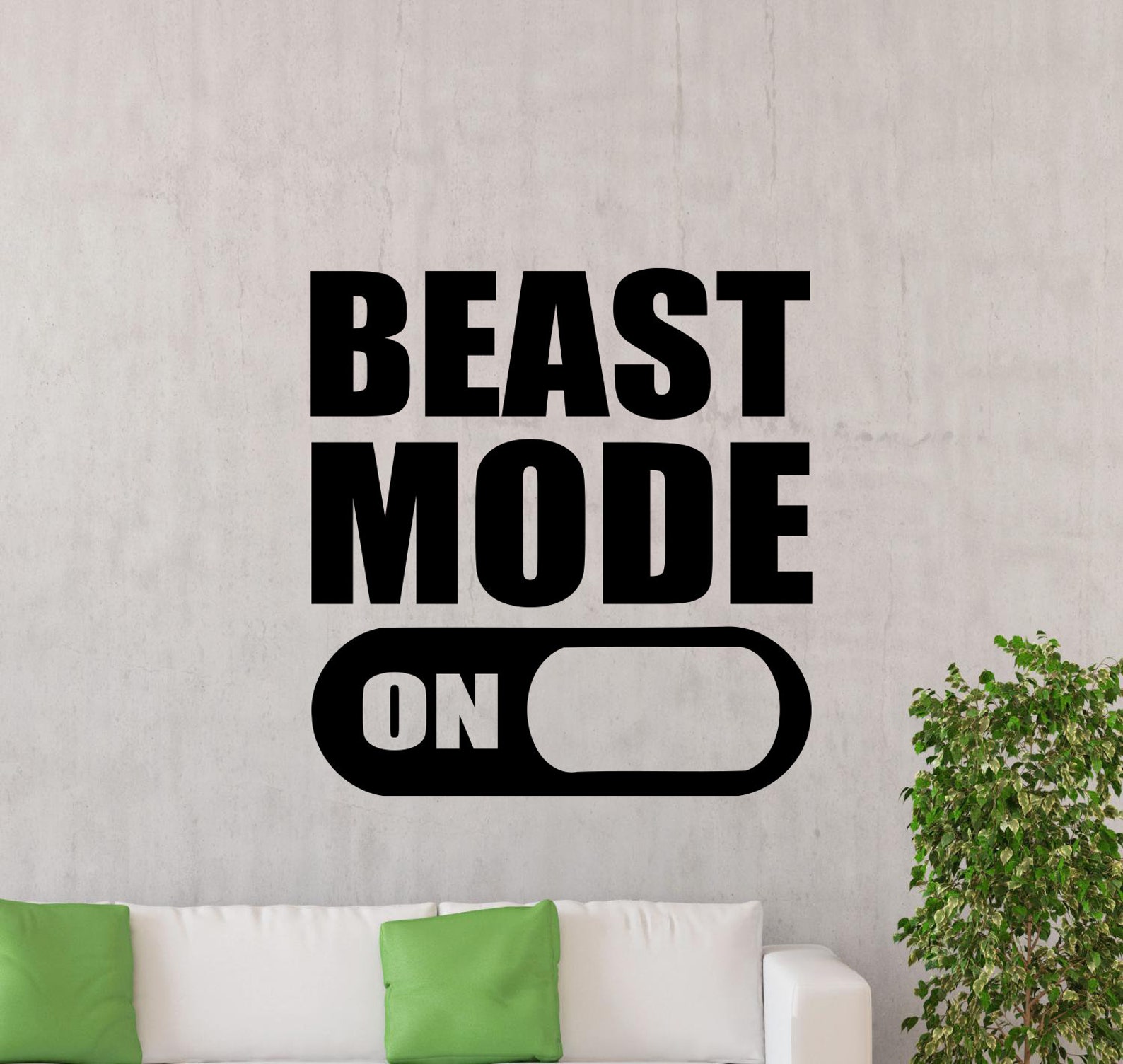 Beast Mode Wall Decal Sign Beast Mode on Decal Fitness Quote Etsy
