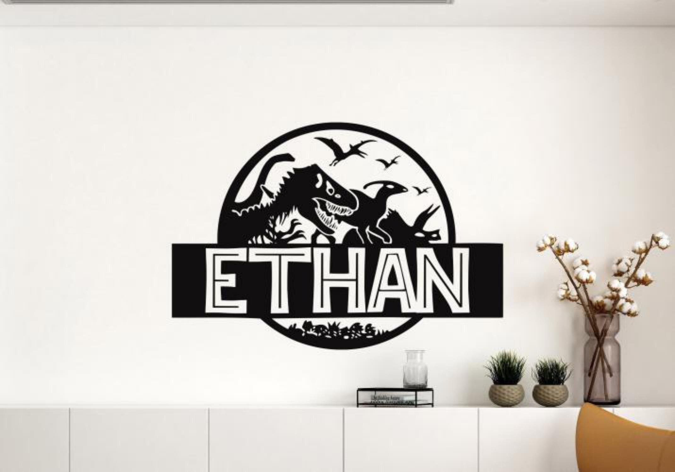 Personalized Jurassic Park Wall Decal Vinyl Sticker Kids Room Etsy
