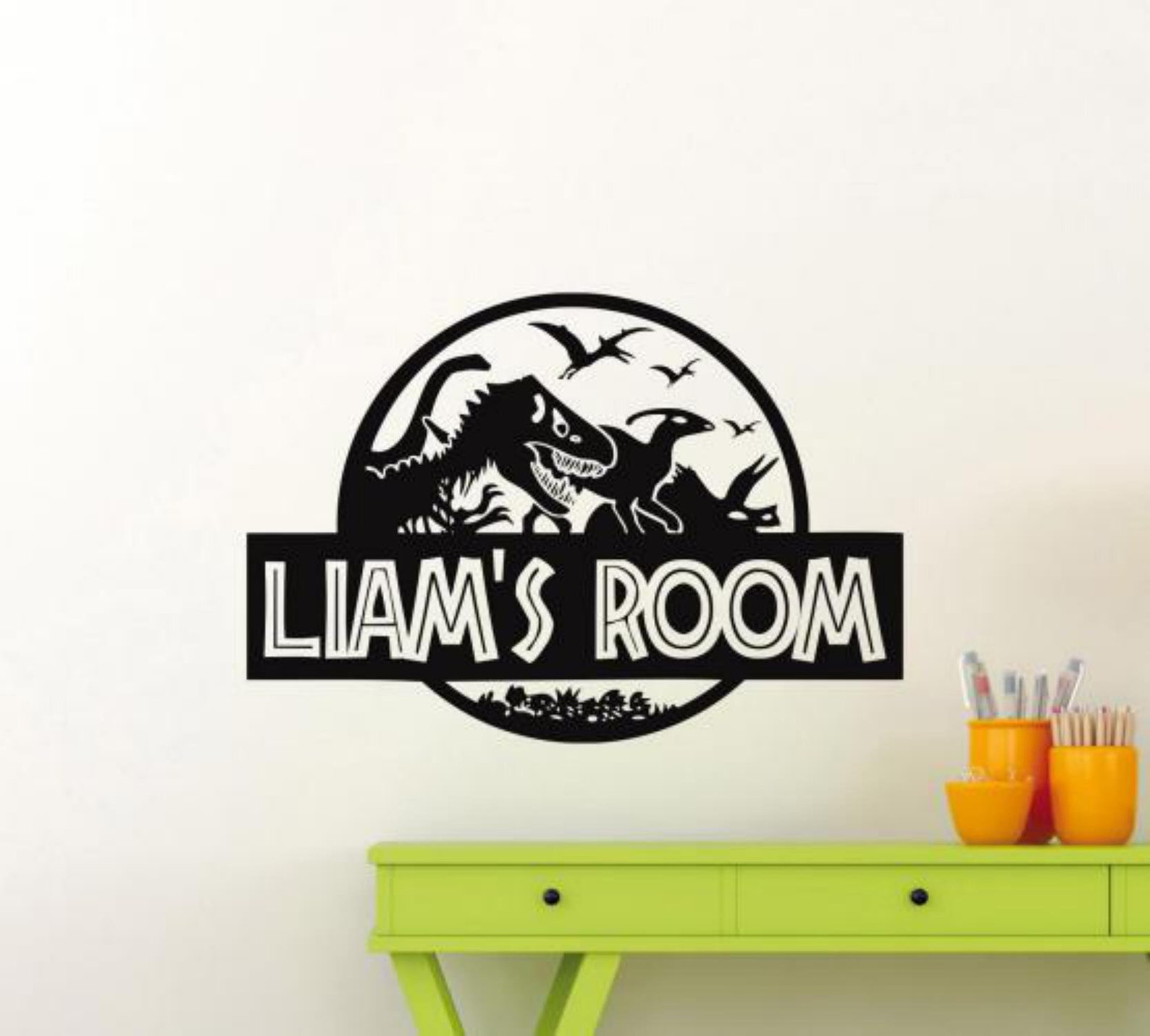 Personalized Jurassic Park Wall Decal Vinyl Sticker Kids Room Etsy